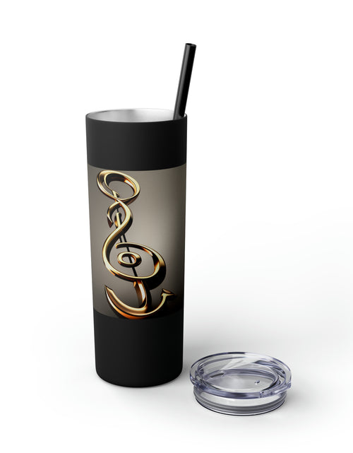 Load image into Gallery viewer, Treble Clef Skinny Tumbler with Straw, 20oz
