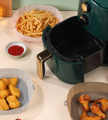 1pcs Silicone Air Fryers Oven Baking Tray Fried Pizza Chicken Mat