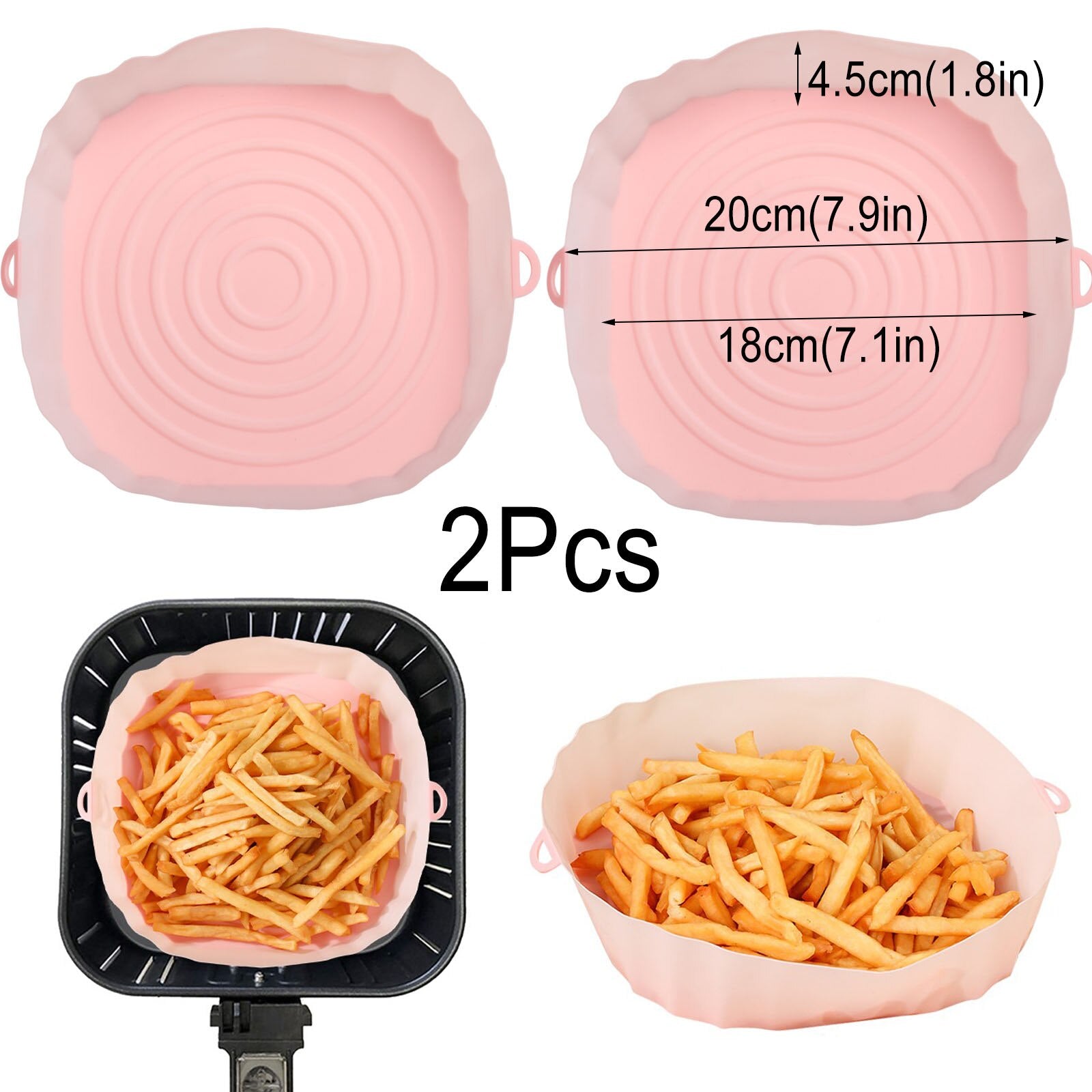 1pcs Silicone Air Fryers Oven Baking Tray Fried Pizza Chicken Mat