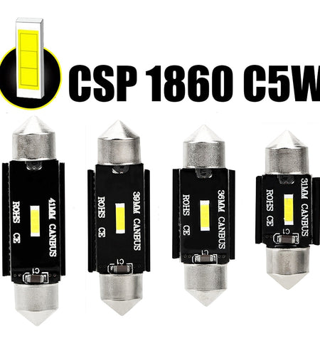 1x CSP 1860 C5W LED Car 31mm 36mm 39mm 41mm Festoon Reading Light Auto