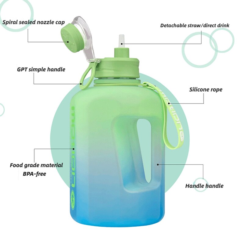 2.4L Large Capacity Sports Water Bottle Outdoor Fitness Kettle