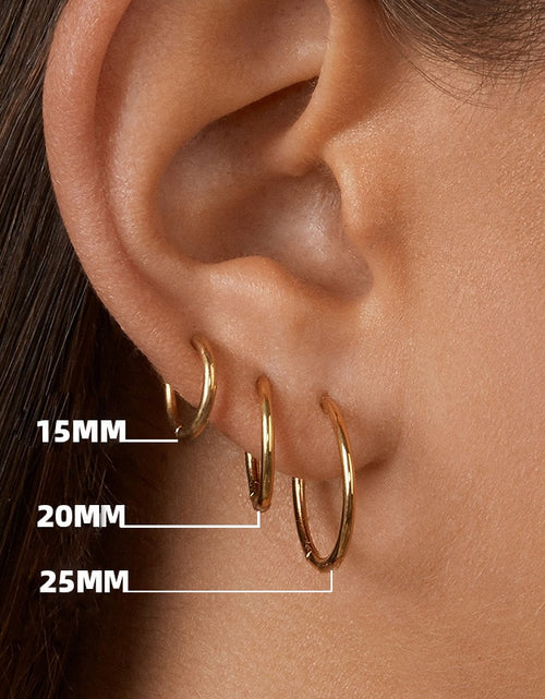 Load image into Gallery viewer, Stainless Steel Women Hoop Earrings | Stainless Steel Earring 3 Gold -
