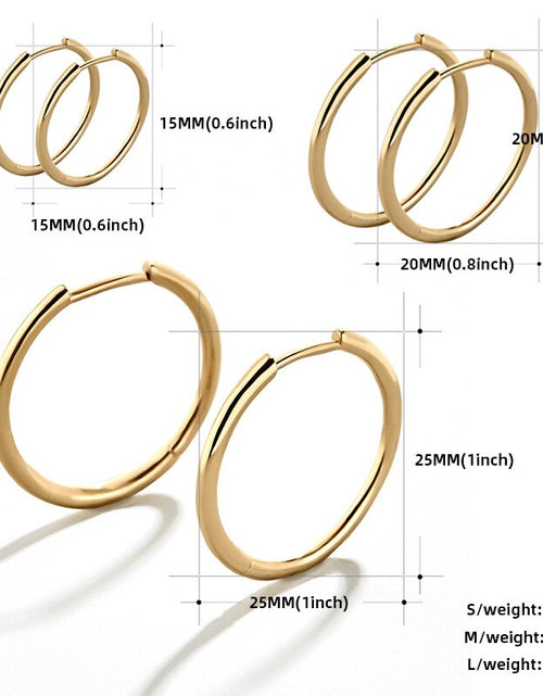 Load image into Gallery viewer, Stainless Steel Women Hoop Earrings | Stainless Steel Earring 3 Gold -
