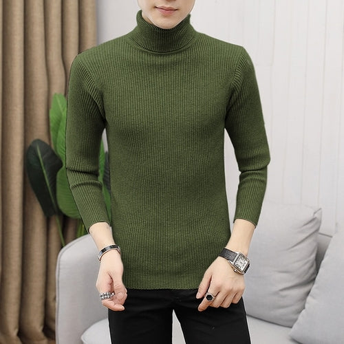 2022 Autumn and Winter New Men's Turtleneck Sweater Male Korean