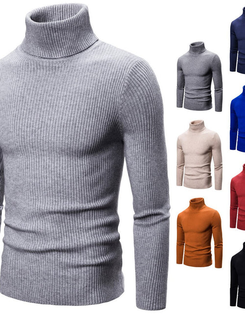 Load image into Gallery viewer, 2022 Autumn and Winter New Men&#39;s Turtleneck Sweater Male Korean
