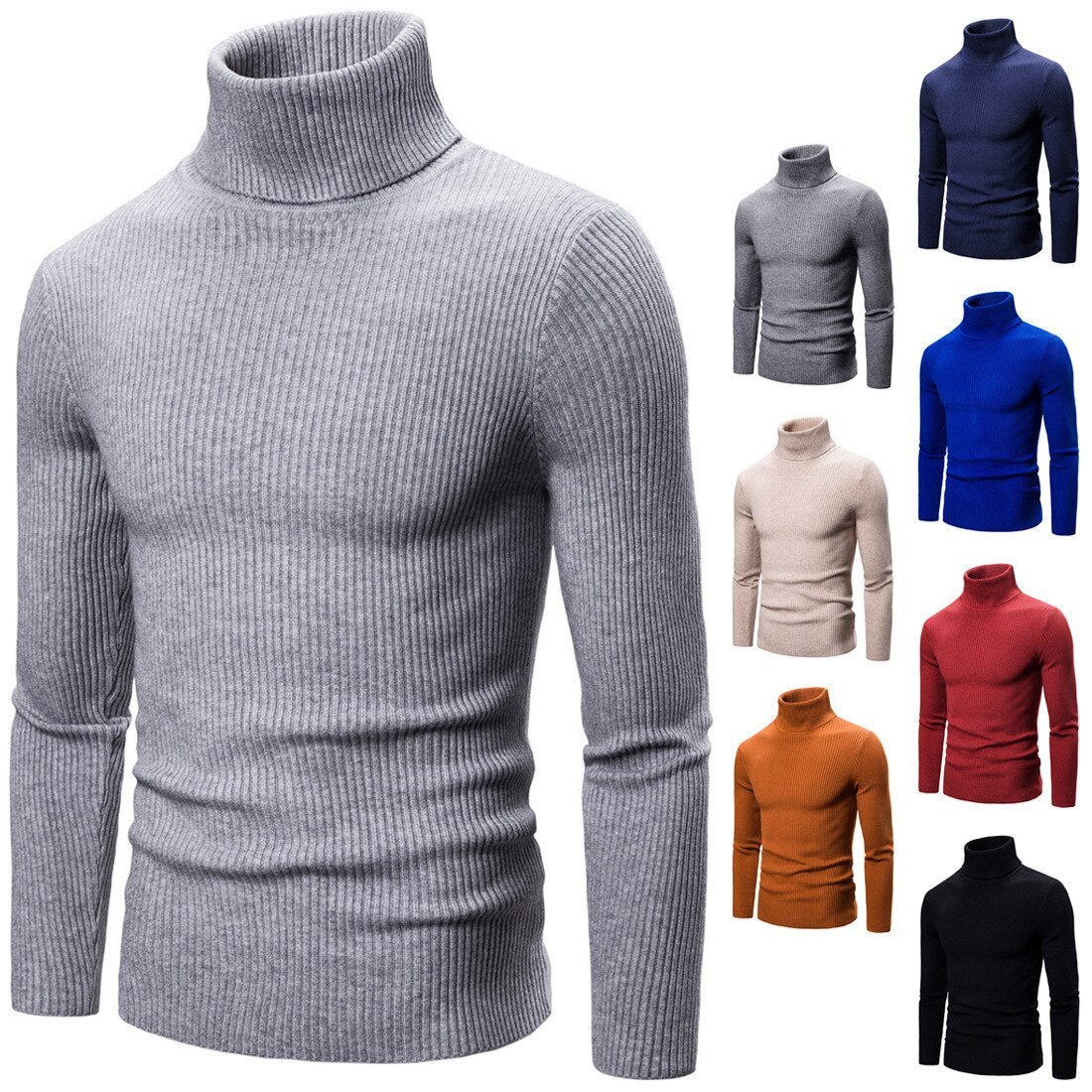 2022 Autumn and Winter New Men's Turtleneck Sweater Male Korean