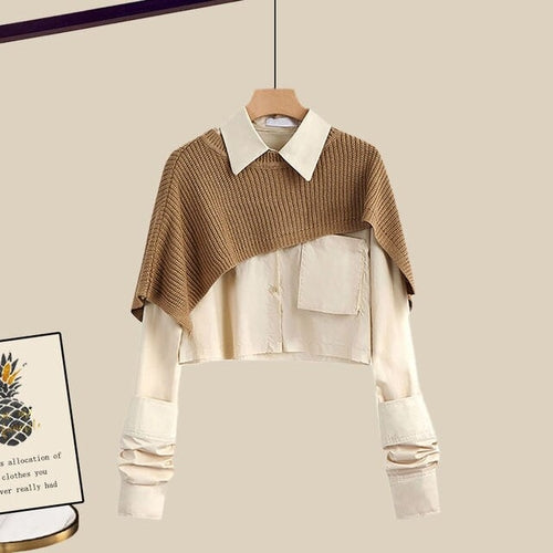 Load image into Gallery viewer, 2022 Spring New Elegant Women&#39;s Pants Set Knitted Shawl Shirt Casual
