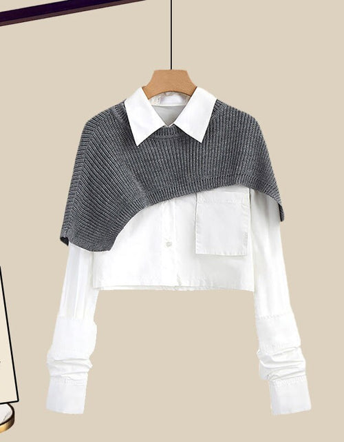 Load image into Gallery viewer, 2022 Spring New Elegant Women&#39;s Pants Set Knitted Shawl Shirt Casual
