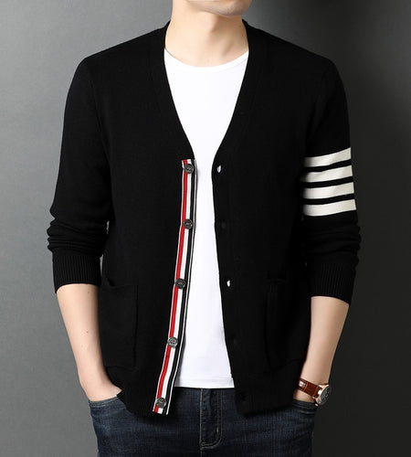 2021 Top Grade New Autum Winter Brand Fashion Knitted Men Cardigan