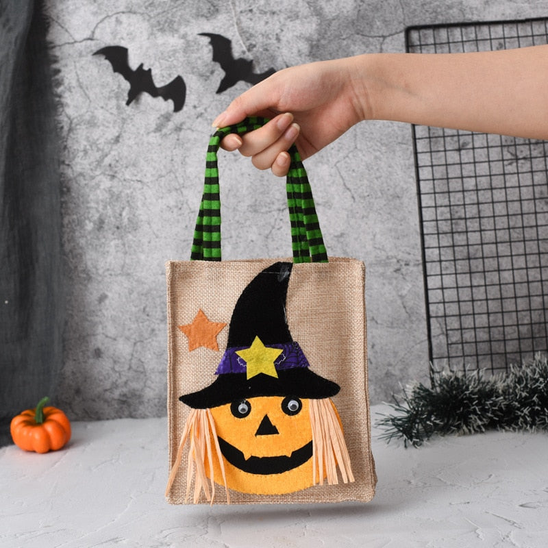 2023 Halloween Candy Bag Portable Pumpkin Bag Kindergarten Children