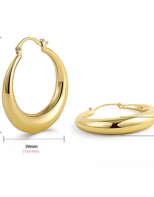 Load image into Gallery viewer, 2023 New 18K Gold Plated Smooth Metal Chunky Hoop Earrings Retro Thick
