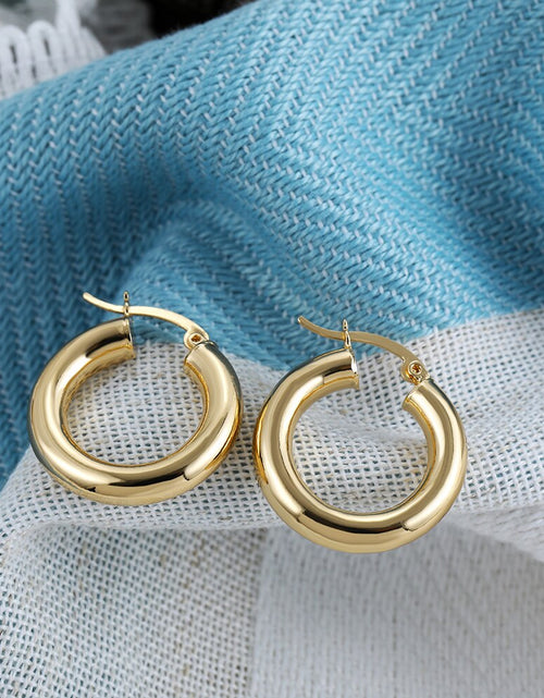 Load image into Gallery viewer, 2023 New 18K Gold Plated Smooth Metal Chunky Hoop Earrings Retro Thick
