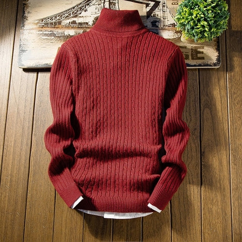 Load image into Gallery viewer, 2021 Winter High Neck Thick Warm Sweater Men Turtleneck Brand Mens
