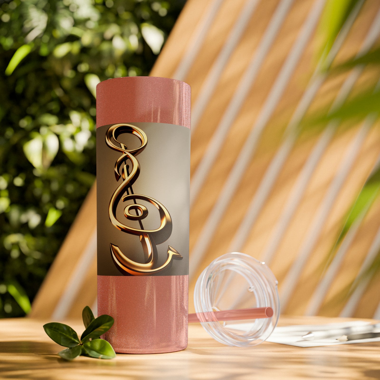 Treble Clef Skinny Tumbler with Straw, 20oz