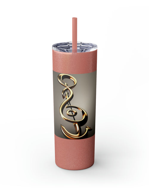 Load image into Gallery viewer, Treble Clef Skinny Tumbler with Straw, 20oz
