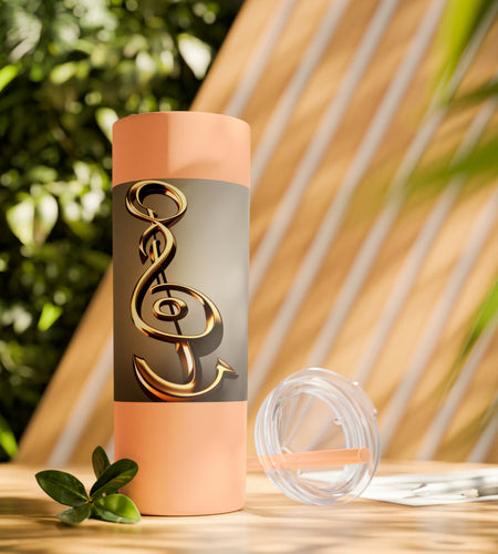 Treble Clef Skinny Tumbler with Straw, 20oz