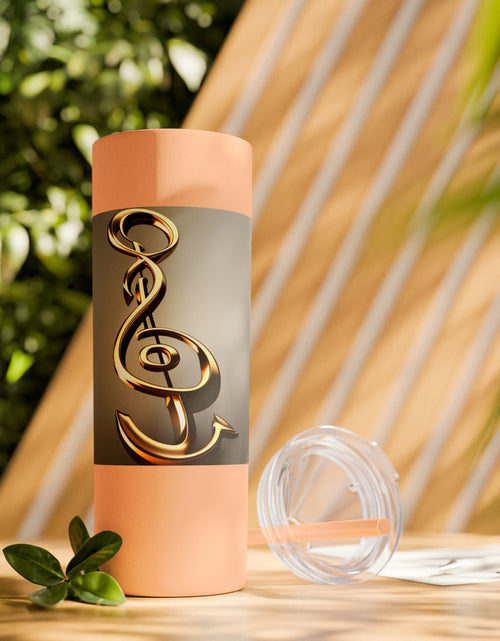 Load image into Gallery viewer, Treble Clef Skinny Tumbler with Straw, 20oz
