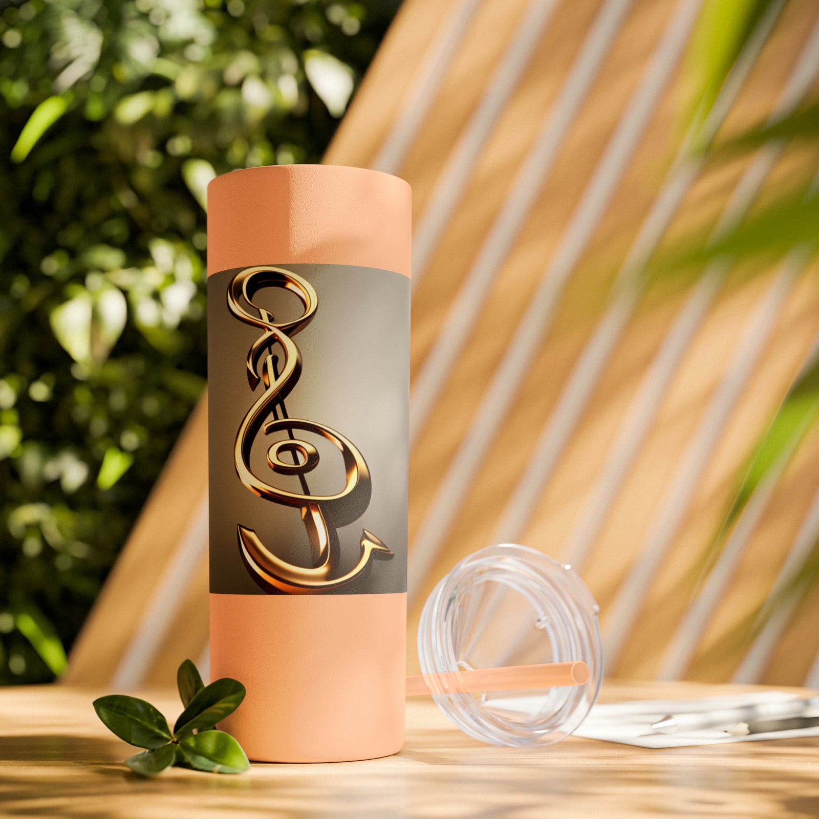 Treble Clef Skinny Tumbler with Straw, 20oz