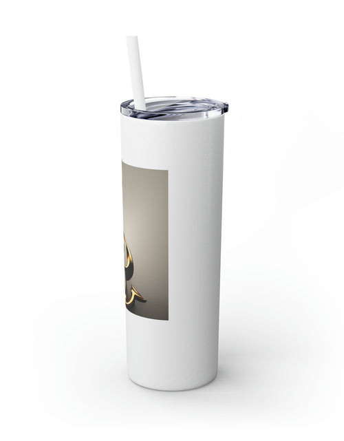 Load image into Gallery viewer, Treble Clef Skinny Tumbler with Straw, 20oz
