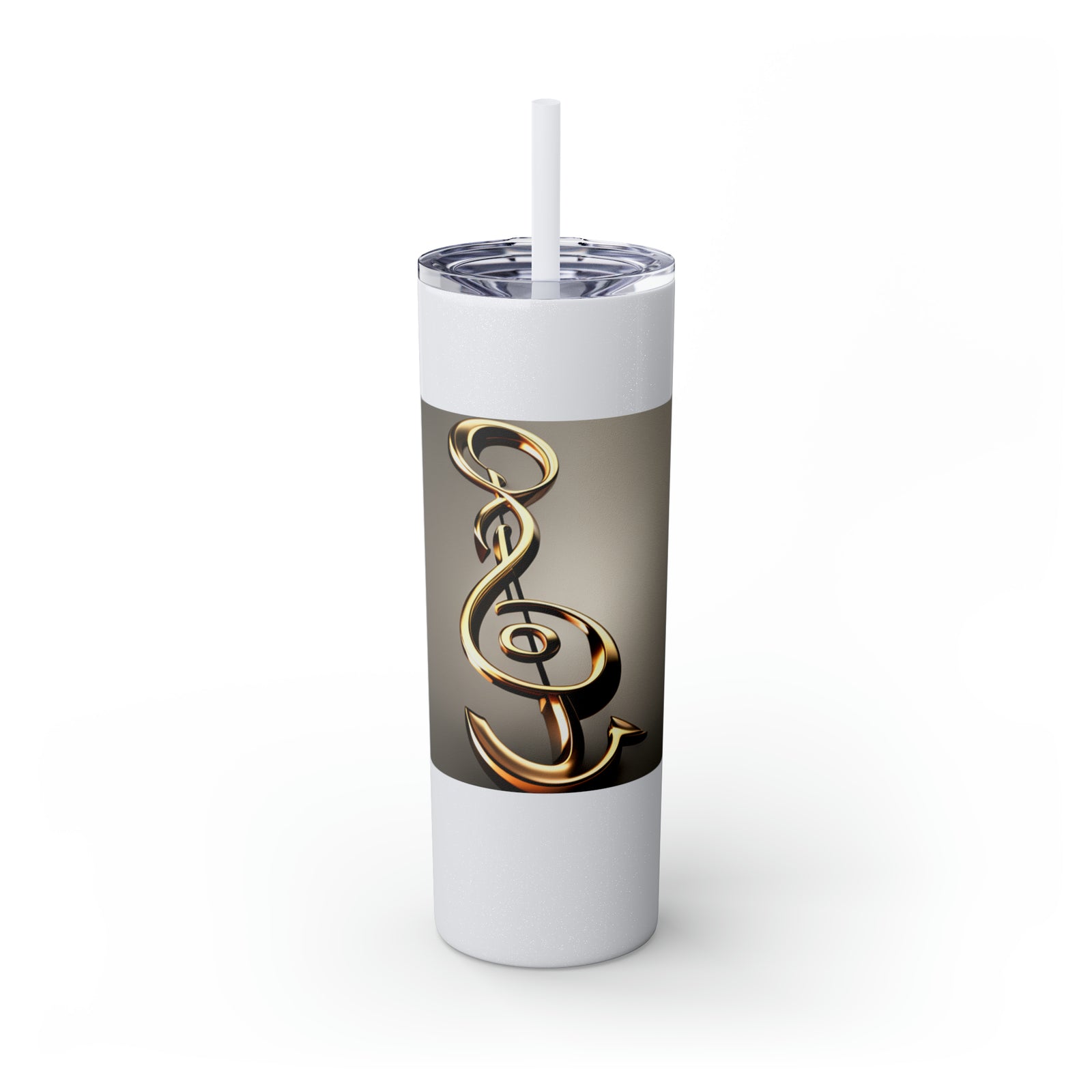 Treble Clef Skinny Tumbler with Straw, 20oz