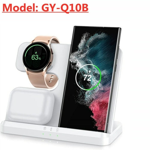 Load image into Gallery viewer, 30W 3 in 1 Wireless Charger Stand For Samsung S22 S21 S20 Ultra Galaxy
