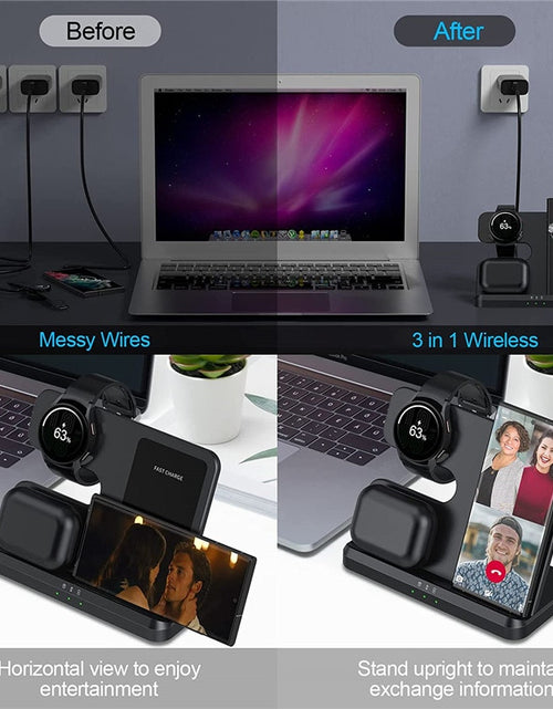 Load image into Gallery viewer, 30W 3 in 1 Wireless Charger Stand For Samsung S22 S21 S20 Ultra Galaxy
