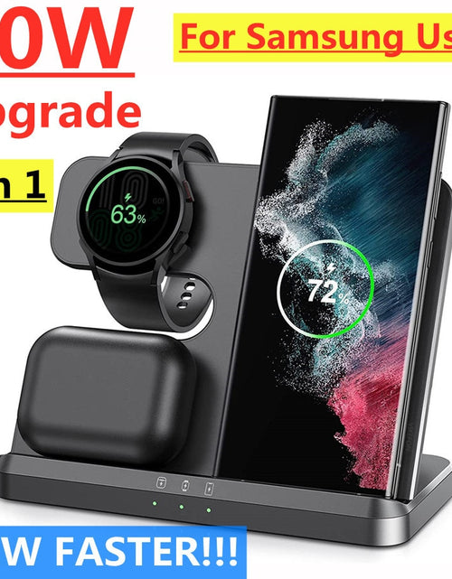 Load image into Gallery viewer, 30W 3 in 1 Wireless Charger Stand For Samsung S22 S21 S20 Ultra Galaxy
