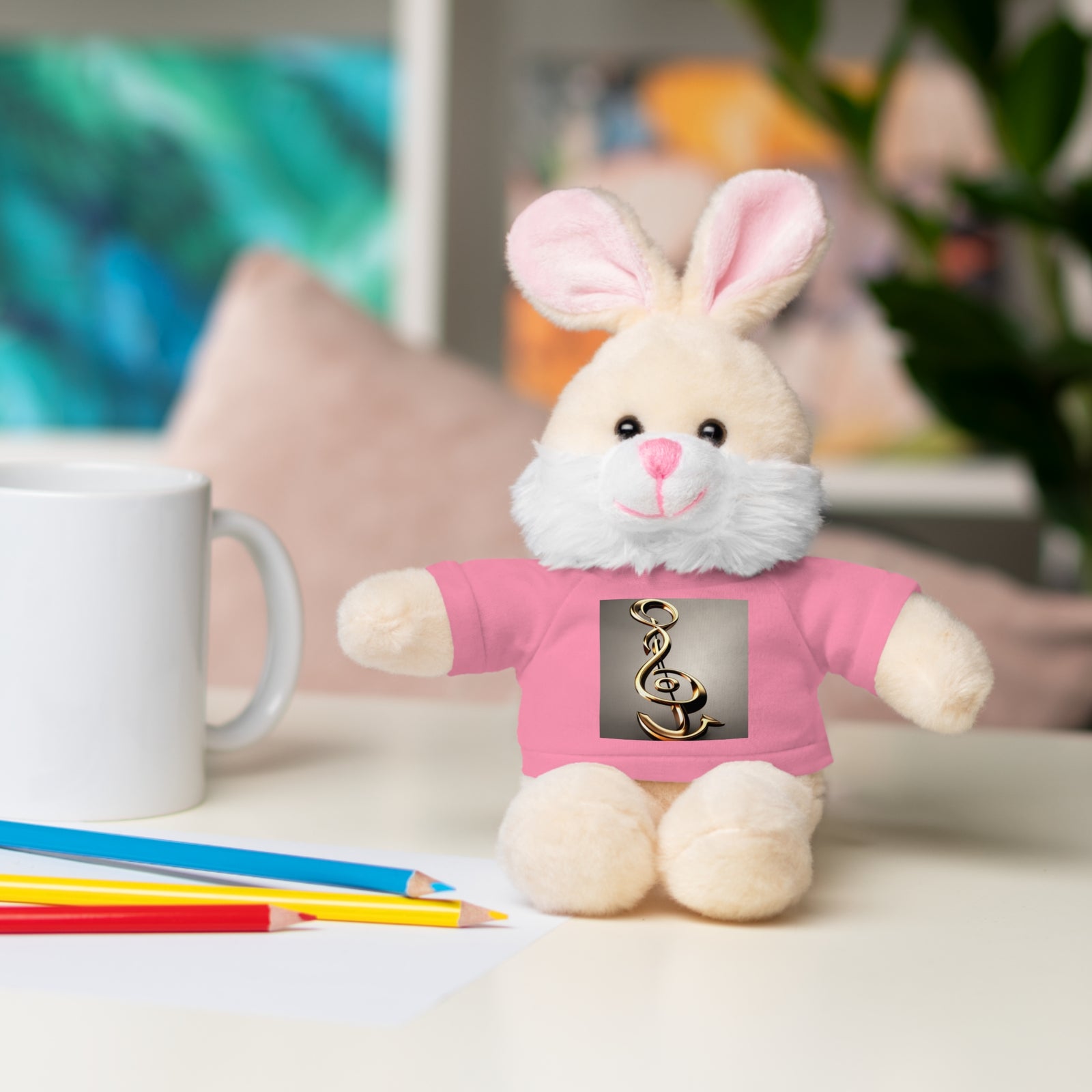 Treble Clef Stuffed Animals with Tee for Valentine