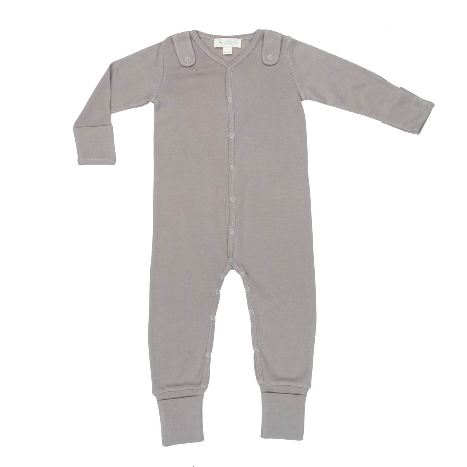 Smart Footed One-Piece + Bib - Gray