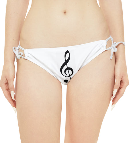 Treble Clef Loop Tie Side Bikini Bottom (AOP)