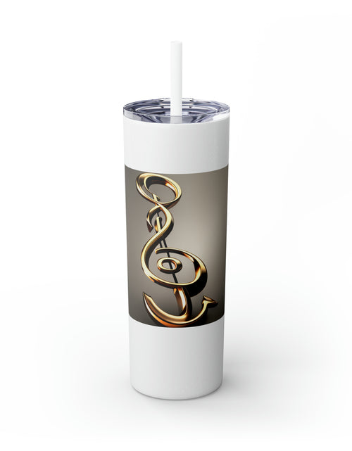 Load image into Gallery viewer, Treble Clef Skinny Tumbler with Straw, 20oz
