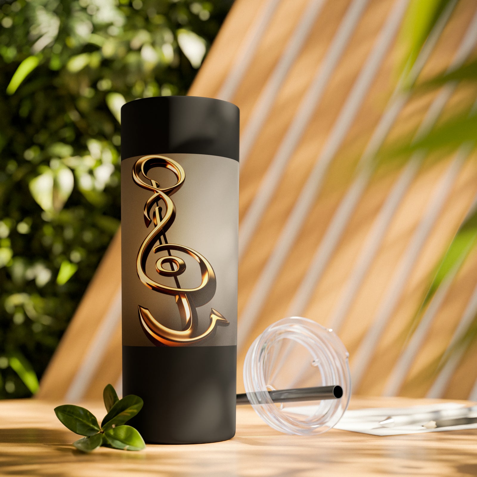 Treble Clef Skinny Tumbler with Straw, 20oz