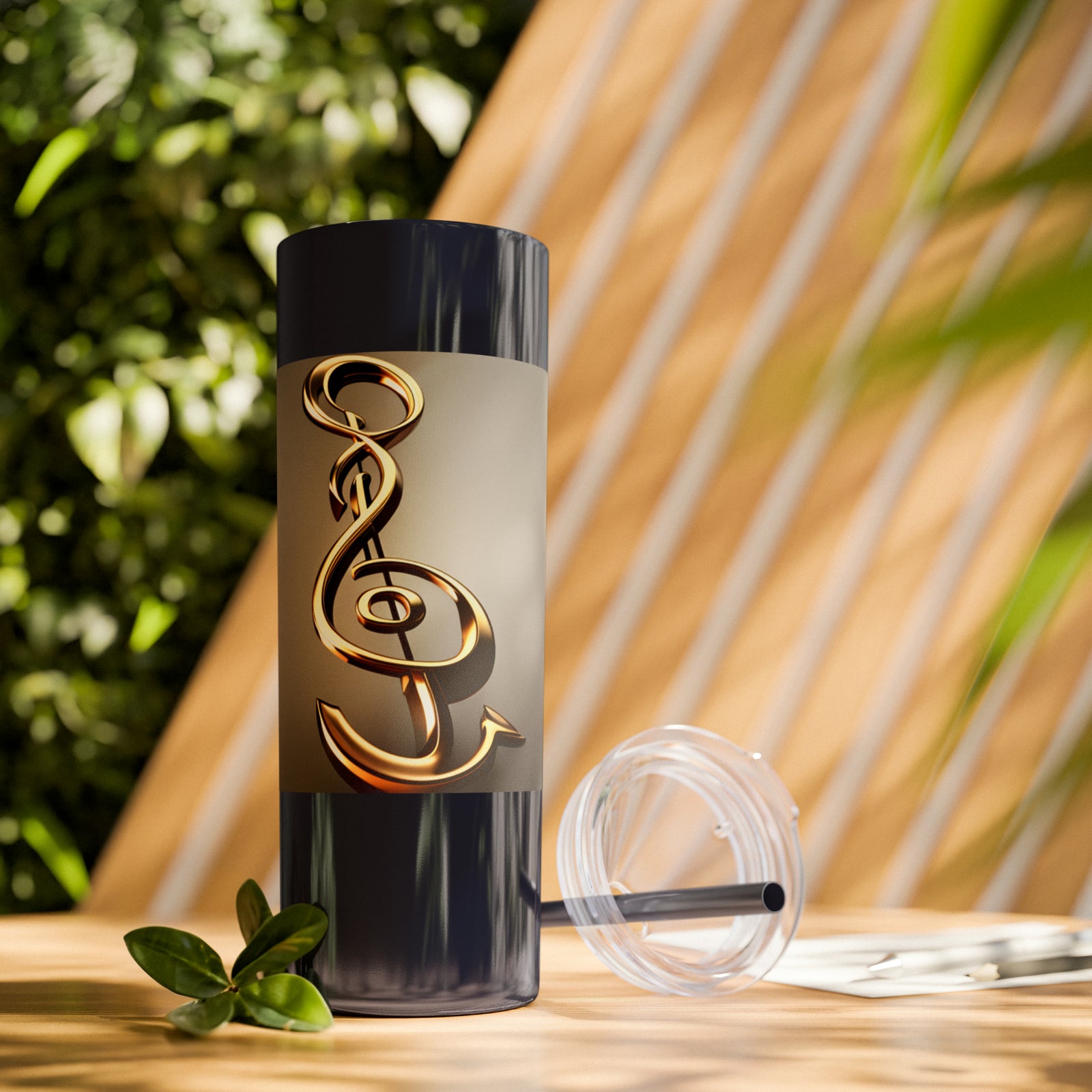 Treble Clef Skinny Tumbler with Straw, 20oz