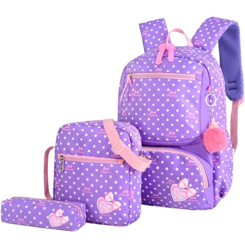 Load image into Gallery viewer, 3pcs/set Dot Printing School Bags Backpack Schoolbag Fashion Kids
