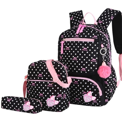 Load image into Gallery viewer, 3pcs/set Dot Printing School Bags Backpack Schoolbag Fashion Kids
