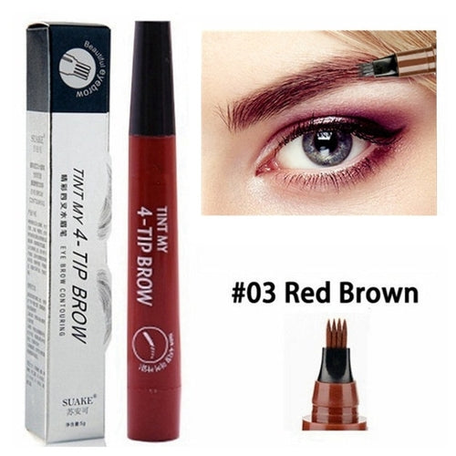 Load image into Gallery viewer, 4 Point Eyebrow Pencil Waterproof Liquid Eyebrow Pen Makeup Long
