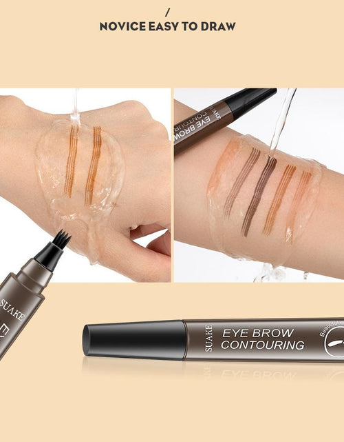 Load image into Gallery viewer, 4 Point Eyebrow Pencil Waterproof Liquid Eyebrow Pen Makeup Long
