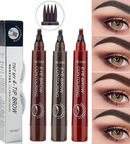 4 Point Eyebrow Pencil Waterproof Liquid Eyebrow Pen Makeup Long