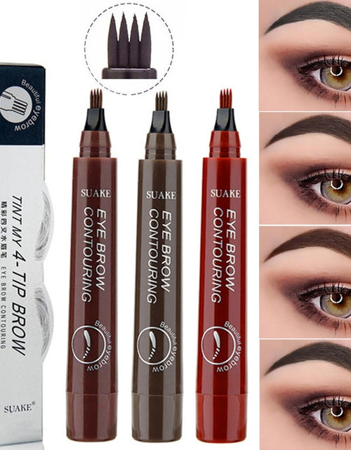 Load image into Gallery viewer, 4 Point Eyebrow Pencil Waterproof Liquid Eyebrow Pen Makeup Long
