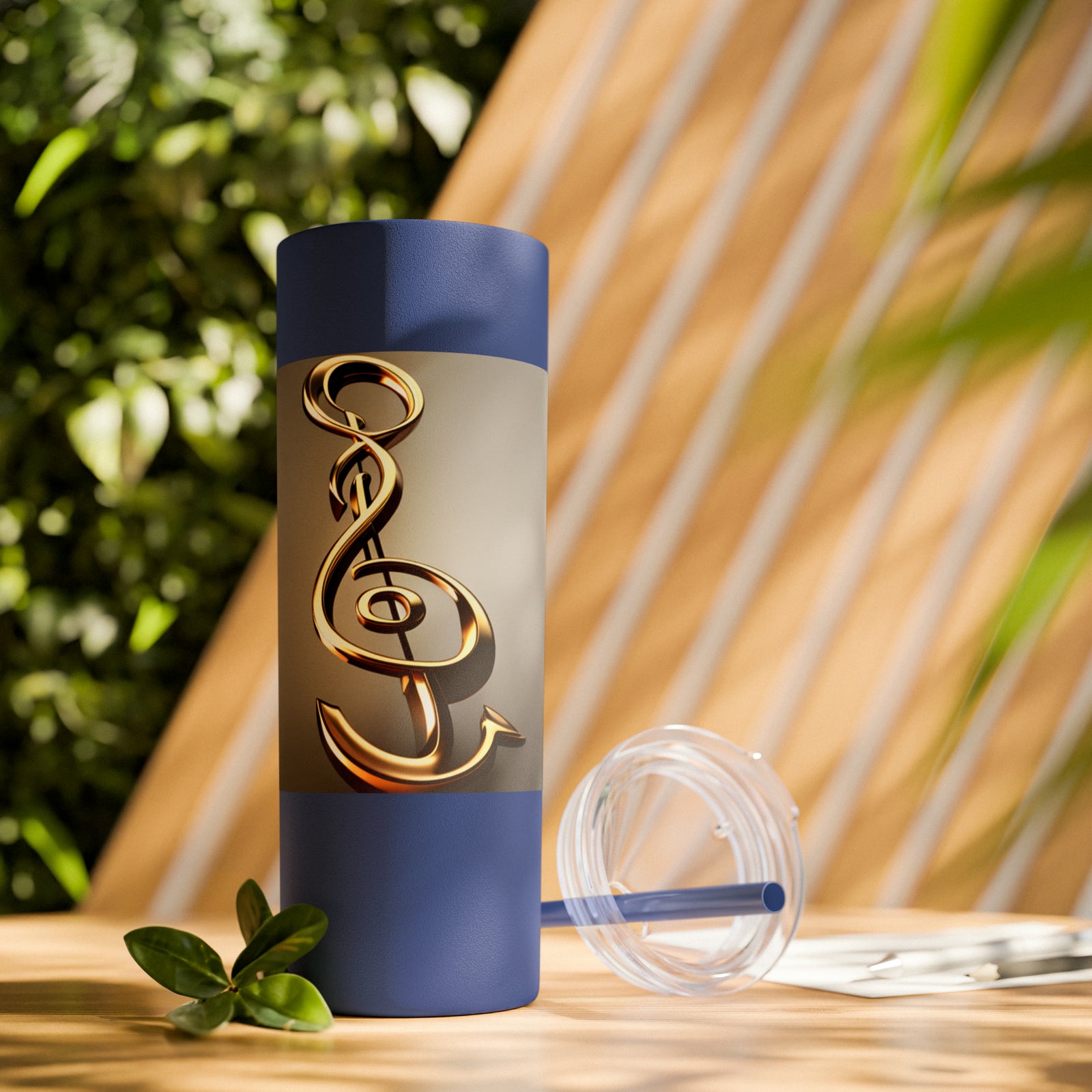 Treble Clef Skinny Tumbler with Straw, 20oz