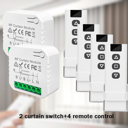 433mhz Wireless Curtain Switch Remote Control System Ac 220v 10a Rf