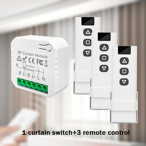 433mhz Wireless Curtain Switch Remote Control System Ac 220v 10a Rf