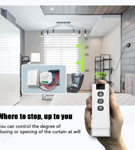 433mhz Wireless Curtain Switch Remote Control System Ac 220v 10a Rf