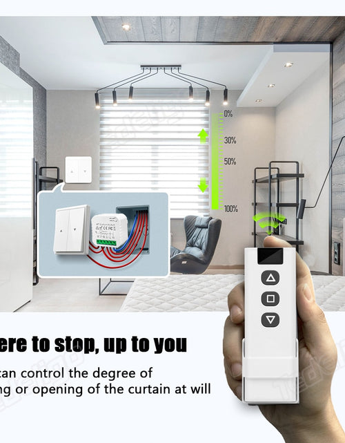 Load image into Gallery viewer, 433mhz Wireless Curtain Switch Remote Control System Ac 220v 10a Rf
