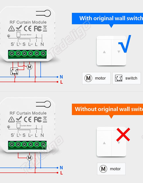 Load image into Gallery viewer, 433mhz Wireless Curtain Switch Remote Control System Ac 220v 10a Rf
