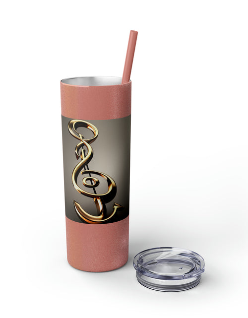 Load image into Gallery viewer, Treble Clef Skinny Tumbler with Straw, 20oz
