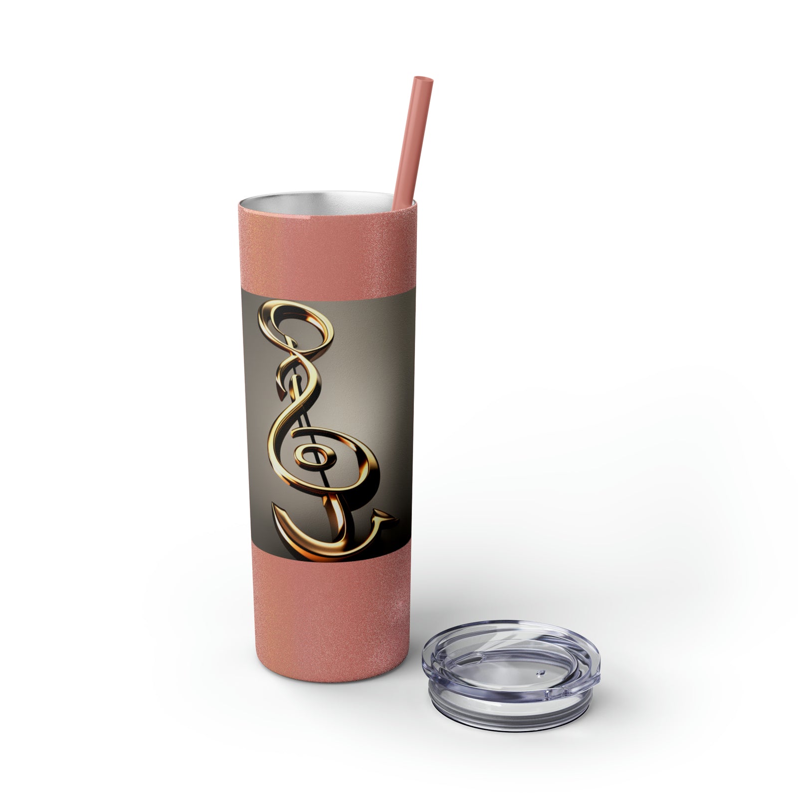 Treble Clef Skinny Tumbler with Straw, 20oz