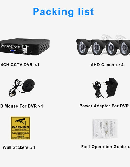 Load image into Gallery viewer, 4CH CCTV System 720P/1080P AHD Camera Kit 5 in 1 Video Recorder
