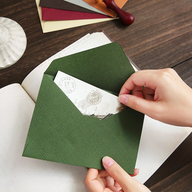 5/10pcs Retro Hemp Texture Western Envelopes for Wedding Party