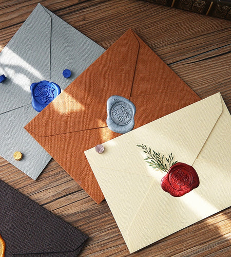 5/10pcs Retro Hemp Texture Western Envelopes for Wedding Party